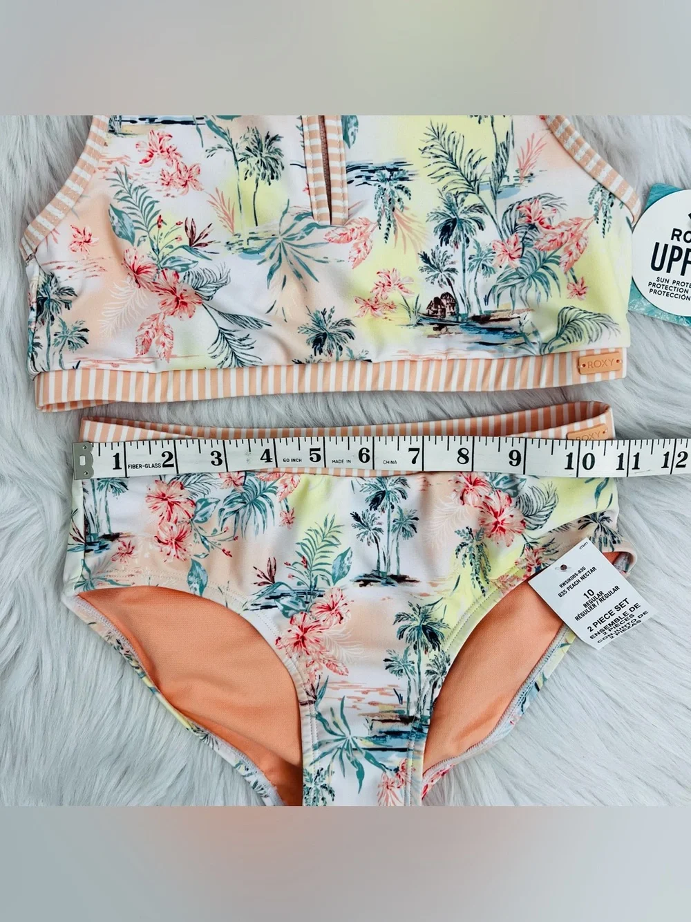 NWT! Girls North Shore Tankini Hawaiian Print Hipster Two-Piece Swimsuit Sz 10